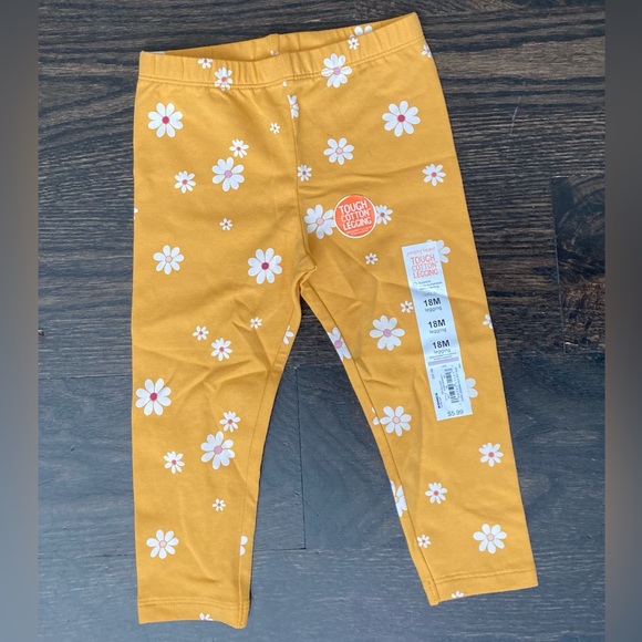 Girls Yellow Marigold Floral Cat Graphic Print Long Sleeve 2-Piece Set 18 Months - Picture 4 of 8